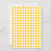 Yellow Buffalo Plaid 1e verjaardagsfeest Kaart (Achterkant)