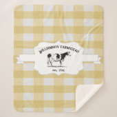 Yellow Buffalo Plaid Boerderij Koe Sherpa Blanket Deken (Voorkant)
