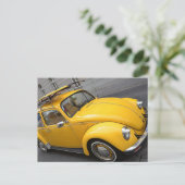 Yellow Bug Vintage auto Briefkaarten (Staand voorkant)