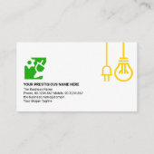 Yellow Bulb Electric Power Plug Motif Engineering Visitekaartje (Achterkant)