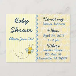 Yellow Bumblebee Baby shower Invitation Uitnodiging Briefkaart