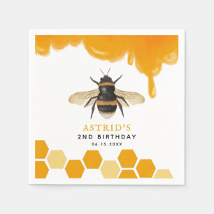 Yellow Bumblebee Kids Verjaardagsfeest Servet