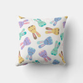 Yellow Bunny & Flowers  Geboortestatistieken Kussen (Achterkant)