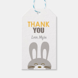 Yellow Bunny Gift Label Cadeaulabel