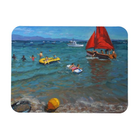 Yellow buoy and red sails Abersoch 2012 Magneet (Horizontaal)