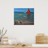 Yellow buoy and red sails Abersoch 2012 Poster (Keuken)