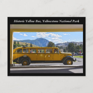 Yellow Bus, Yellowstone National Park, Wyoming Briefkaart