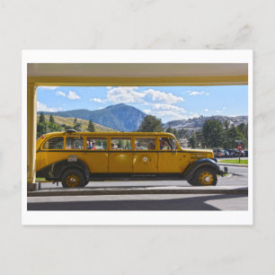 Yellow Bus, Yellowstone National Park, Wyoming Pos Briefkaart