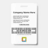 Yellow Business Employee ID Badge (Achterkant)