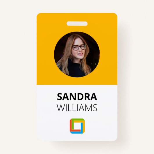 Yellow Business Employee ID Badge (Voorkant)