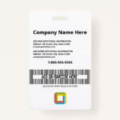 Yellow Business Employee ID Badge (Achterkant)