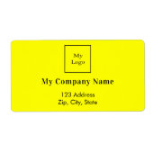 Yellow business logo retour adres verzending etiket (Voorkant)