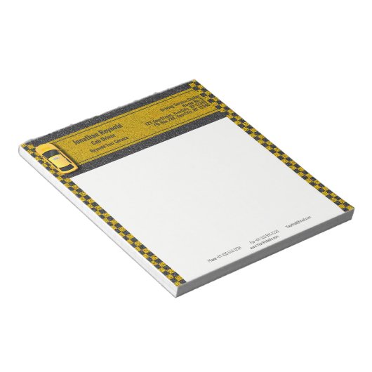 Yellow Business Taxi Cab Driver Service Notitieblok (Schuin)