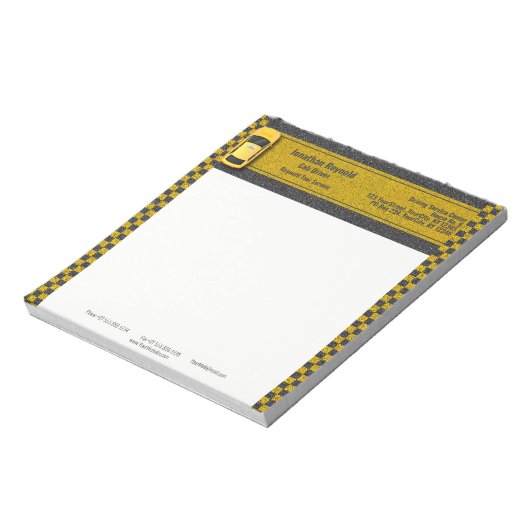 Yellow Business Taxi Cab Driver Service Notitieblok (Linkerzijde)