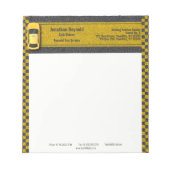 Yellow Business Taxi Cab Driver Service Notitieblok (Voorkant)