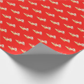 Yellow butterflies on red cadeaupapier (Hoek)