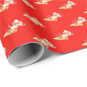 Yellow butterflies on red cadeaupapier (Rol Hoek)