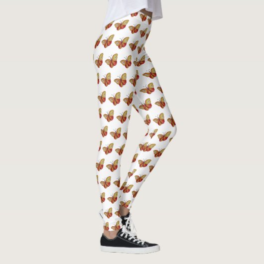 Yellow Butterfly Aangepaste Leggings (Rechts)