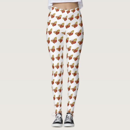 Yellow Butterfly Aangepaste Leggings (Voorkant)