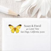 Yellow Butterfly Address Etiket (Insitu)