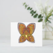 Yellow Butterfly Angel Briefkaart (Staand voorkant)
