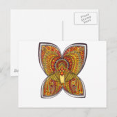 Yellow Butterfly Angel Briefkaart (Voorkant / Achterkant)