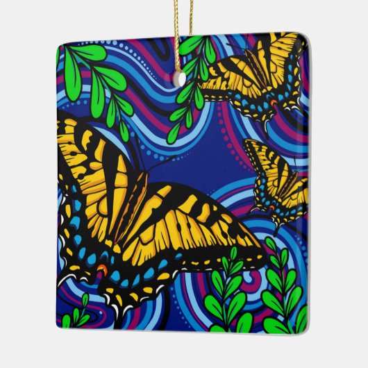 Yellow Butterfly Ceramic Ornament (Links)