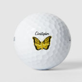 Yellow Butterfly Design Golfballen (Voorkant)