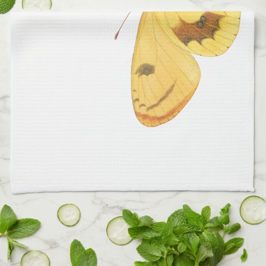 Yellow Butterfly -  Fine Art keukenhanddoek (Gevouwen)