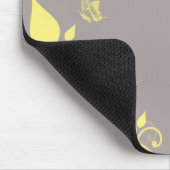 Yellow Butterfly Floral Mousepad Muismat (Hoek)