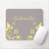 Yellow Butterfly Floral Mousepad Muismat (Met muis)