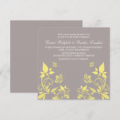 Yellow Butterfly Floral Wedding Invite Kaart (Voorkant / Achterkant)