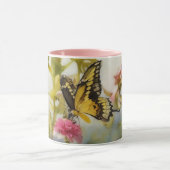 Yellow Butterfly Garden Art Mok Cup (Midden)
