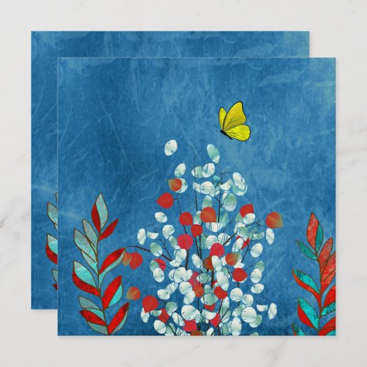 Yellow Butterfly Kaart (Voorkant / Achterkant)