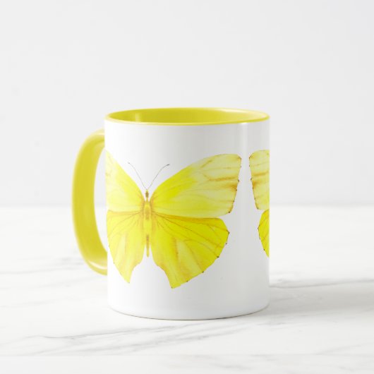 Yellow Butterfly Mug Mok (Voorkant links)
