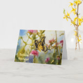 Yellow Butterfly Natuur Art Verjaardag Kaart (Gele Bloem)