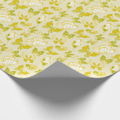 Yellow Butterfly Pattern Cadeaupapier (Hoek)