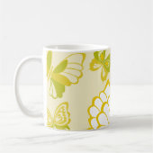 Yellow Butterfly Pattern Koffiemok (Links)