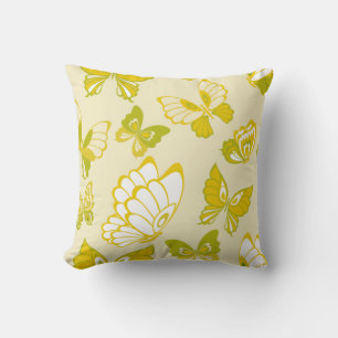 Yellow Butterfly Pattern Kussen
