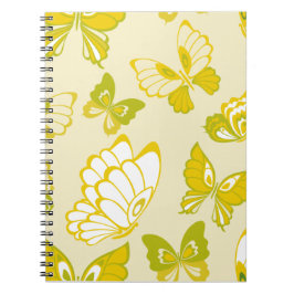 Yellow Butterfly Pattern Notitieboek