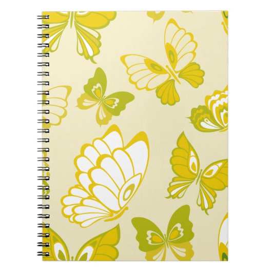 Yellow Butterfly Pattern Notitieboek (Voorkant)