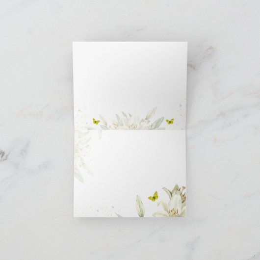 Yellow Butterfly Waterverf Dank u kaart (Binnen)