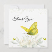 Yellow Butterfly Waterverf Dank u kaart (Voorkant)