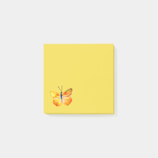 Yellow Butterfly Waterverf Tekening Post-it Notiti Post-it® Notes (Voorkant)