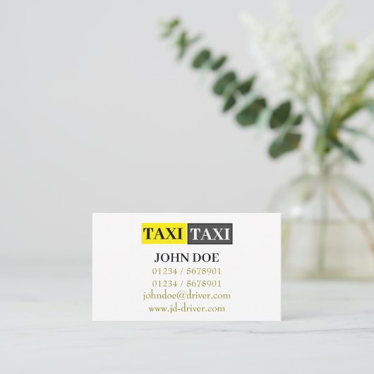 Yellow Cab Connect Visitekaartje (Staand voorkant)