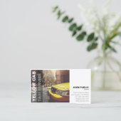 Yellow Cab Taxi Service Bold Modern Visitekaartje (Staand voorkant)