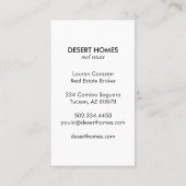 Yellow Cactus Bloom Desert Foto van Real Estate Ag Visitekaartje (Achterkant)