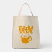 Yellow Caffeine Tote Bag (Achterkant)