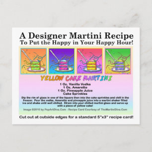Yellow Cake Martini Recept Kaart Briefkaart