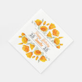 Yellow California Poppies Personalized Napkin Servet (Hoek)